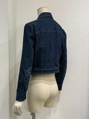 A/W2002 Dolce & Gabbana paneled floral denim jacket