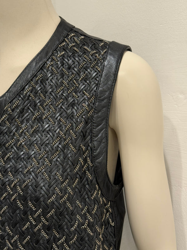 A/W1992 Gianni Versace chain-woven leather vest