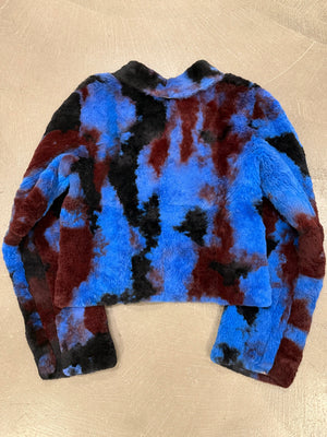 A/W1999 Dolce & Gabbana tie-dyed lapin fur cropped jacket