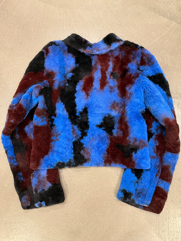 A/W1999 Dolce & Gabbana tie-dyed lapin fur cropped jacket