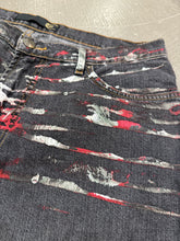 Load image into Gallery viewer, 2001 Just Cavalli distressed paint splatter flare jeans
