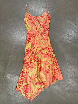 A/W2001 Roberto Cavalli floral bornout velvet dress
