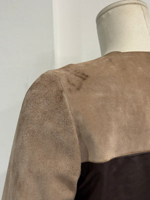 2010 Gucci By Frida Giannini ostrich leather color block jacket