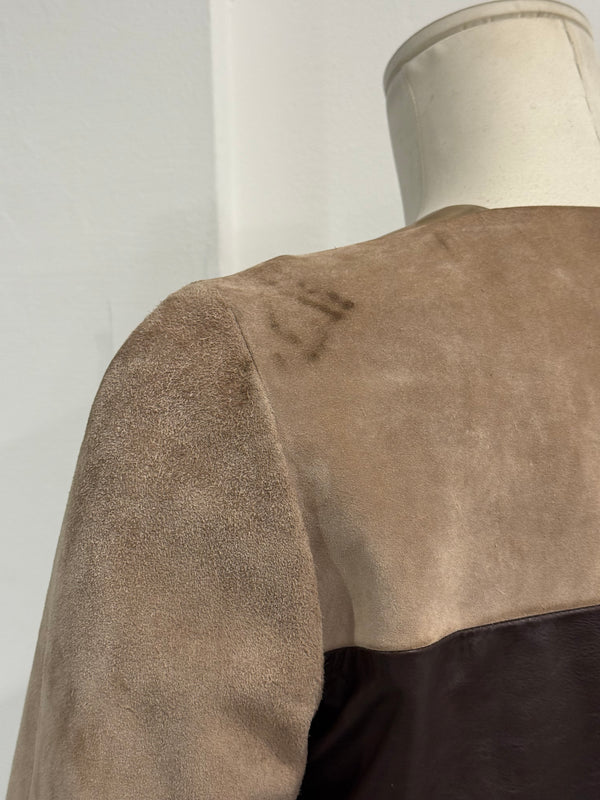 2010 Gucci By Frida Giannini ostrich leather color block jacket