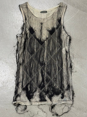 S/S2001 Ann Demeulemeester runway hair-overlay tank top
