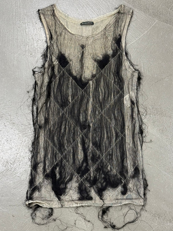 S/S2001 Ann Demeulemeester runway hair-overlay tank top