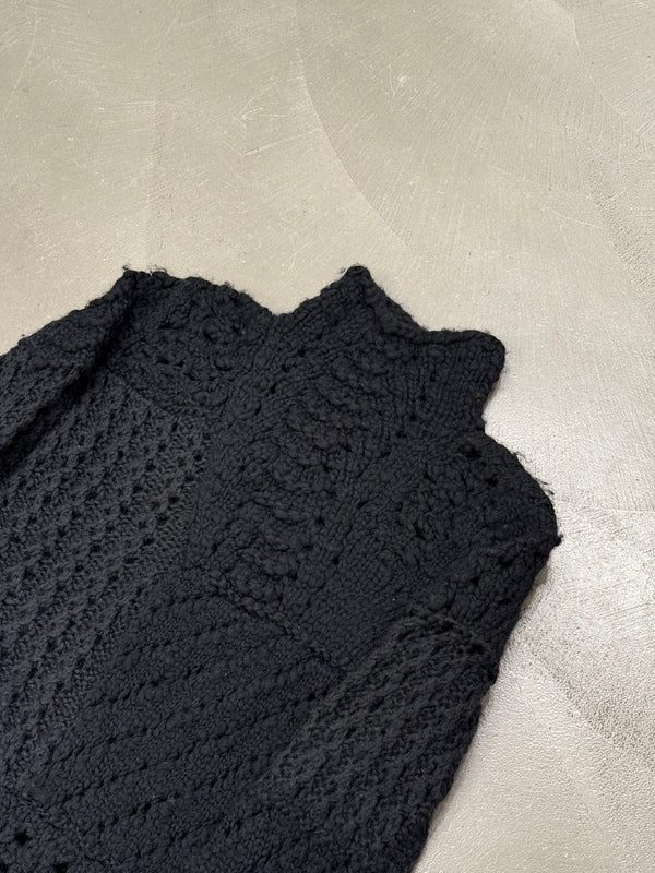 1990s Emporio Armani patchwork heavy hand knitted sweater