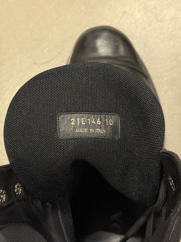 2000s Prada leather combat boots