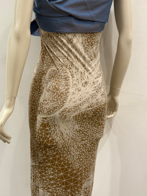 S/S2001 Jean Paul Gaultier strapless constellation silk evening dress
