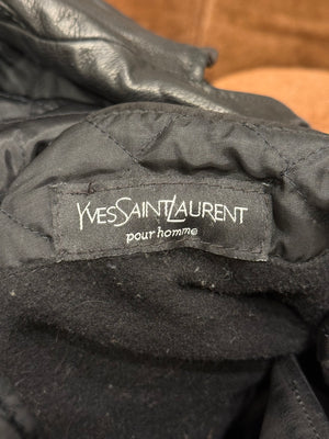 1990s Yves Saint Laurent heavy leather coat