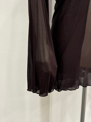 2000s Yves Saint Laurent by Tom Ford hybrid sheer blouse