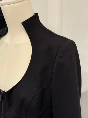 2003 Emporio Armani curved plunge neckline peplum jacket