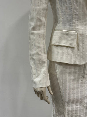 2000s Cavalli pleated blazer and skirt set
