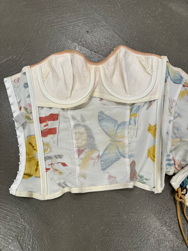 S/S2002 Christian Dior cigar print corset top