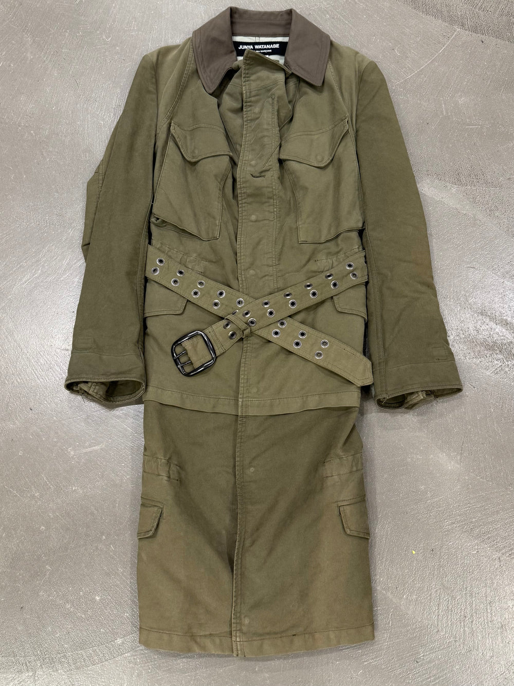 A/W2006 Junya Watanabe deconstructed military coat with belted waist