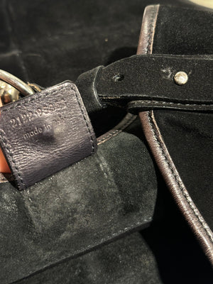 2002 Yves Saint Laurent Mombasa Black Suede Bag