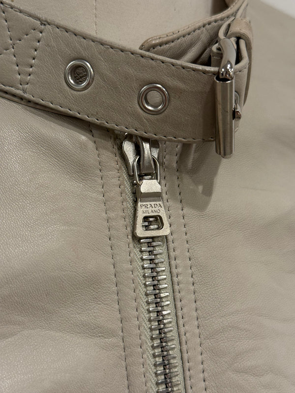 Prada zipped moto leather jacket