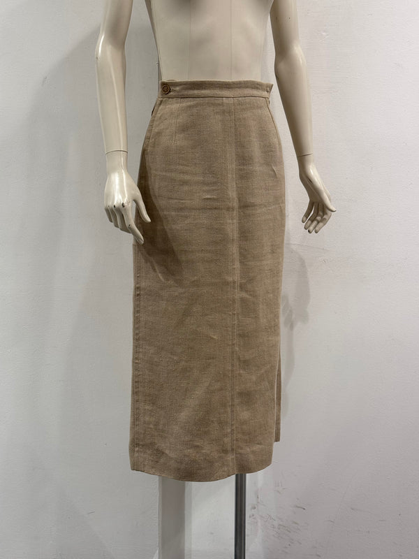 1990s Hermes by Martin Margiela linen midi skirt