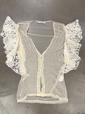 1998 Dolce & Gabbana sheer runway butterfly top