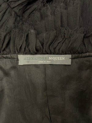 A/W2002 Alexander McQueen runway sheer silk peplum top