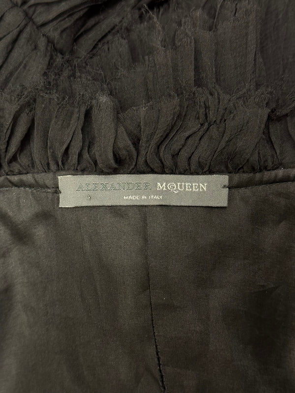 A/W2002 Alexander McQueen runway sheer silk peplum top