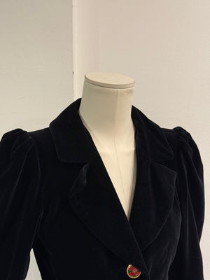 A/W1992 Yves Saint Laurent runway jewel button velvet blazer