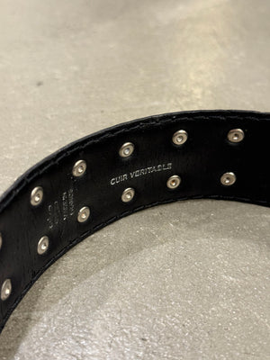 2000s Thierry Mugler studded leather belt