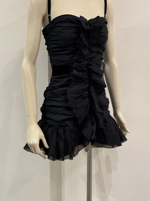 Dolce & Gabbana ruched mini dress with ruffle front