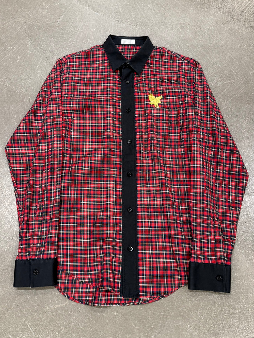 A/W2005 Dior by Hedi Slimane runway eagle embroidery check shirt