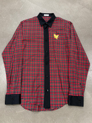 A/W2005 Dior by Hedi Slimane runway eagle embroidery check shirt