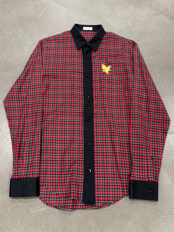 A/W2005 Dior by Hedi Slimane runway eagle embroidery check shirt