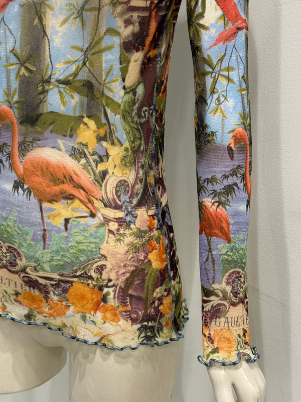 S/S1999 Jean Paul Gaultier flamingo tropical dress