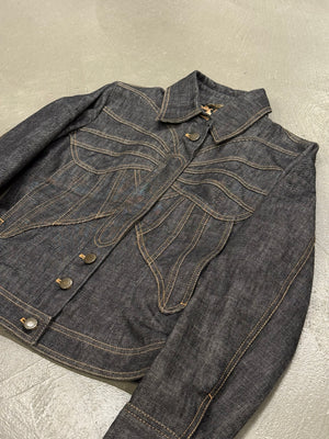 2002 Dolce & Gabbana butterfly denim jacket