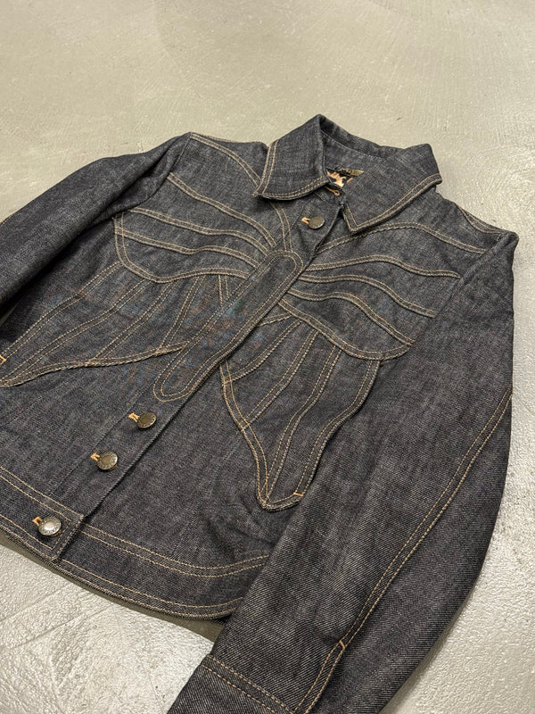 2002 Dolce & Gabbana butterfly denim jacket