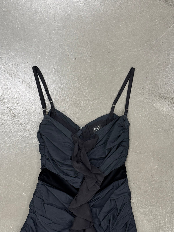 2000s Dolce & Gabbana ruched draped mini dress