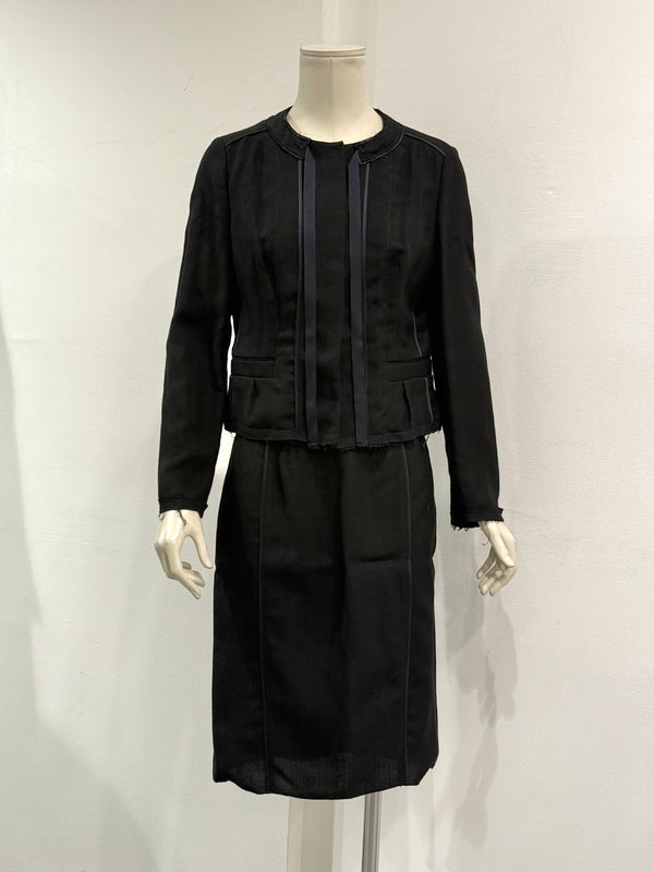 2000s Prada black cropped set