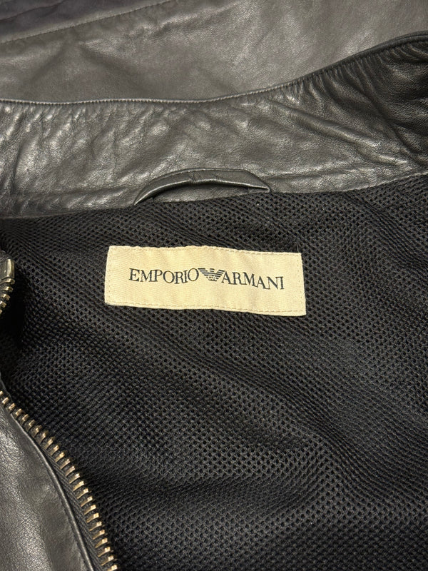S/S2005 Emporio Armani leather panelled biker jacket