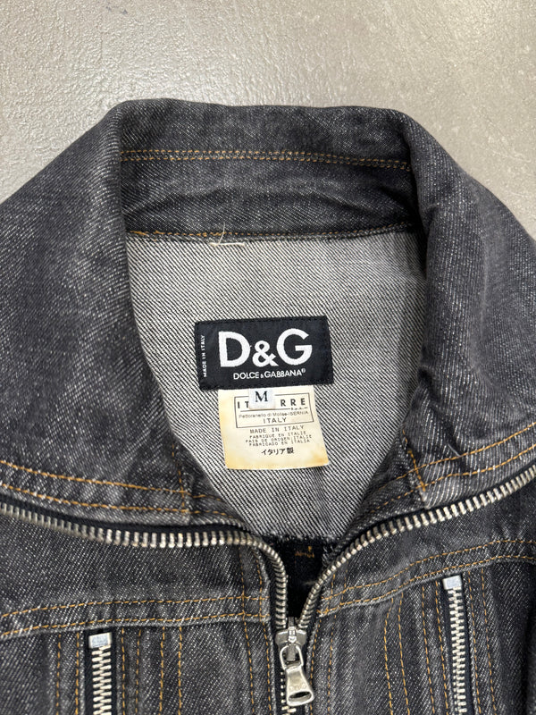 S/S 2004 Dolce & Gabbana zipper denim set (jacket + skirt)
