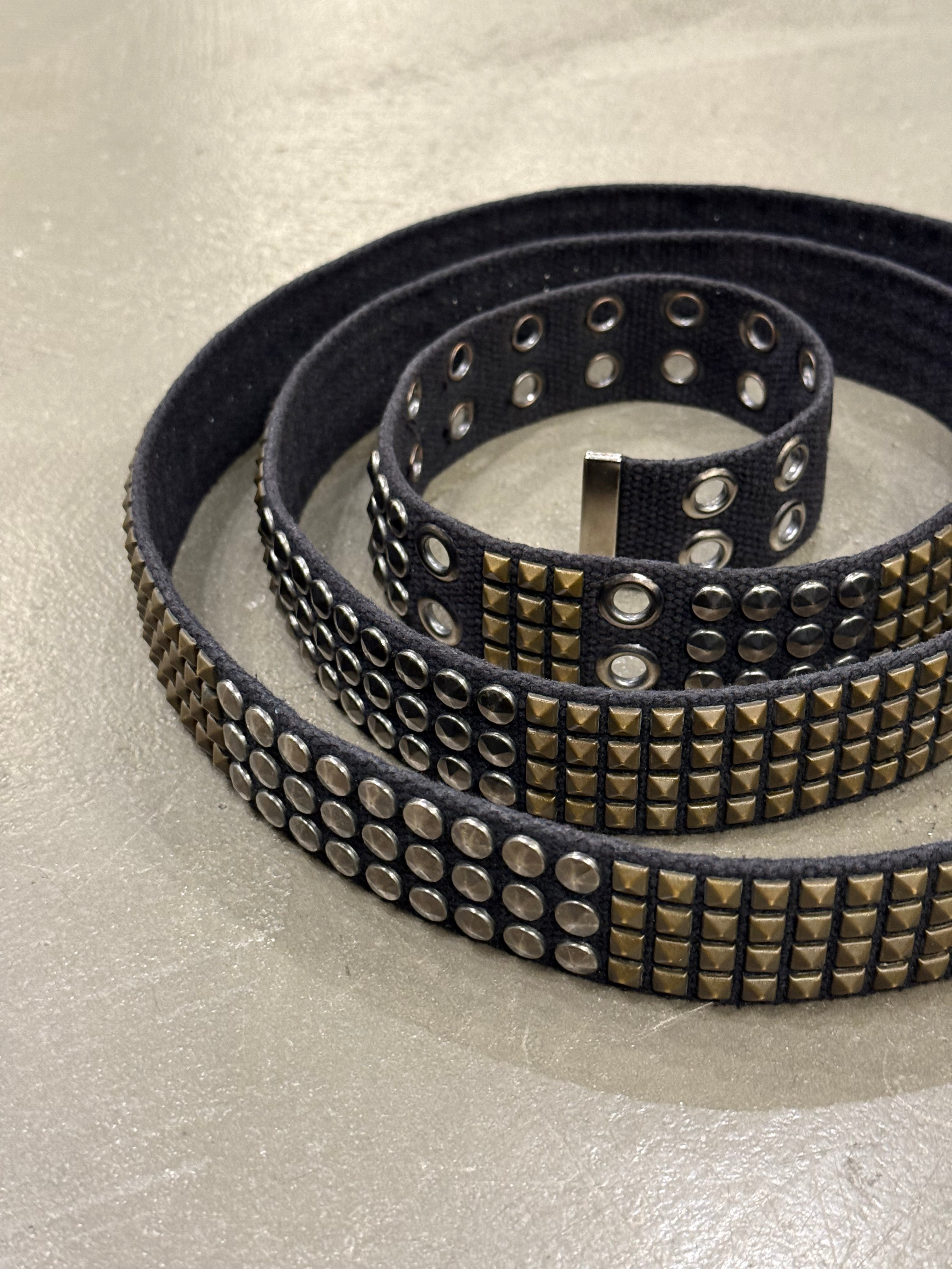 00s diesel studs belt 牛皮　イタリア製　y2k グランジ S/S2010 Balmain studded double belt