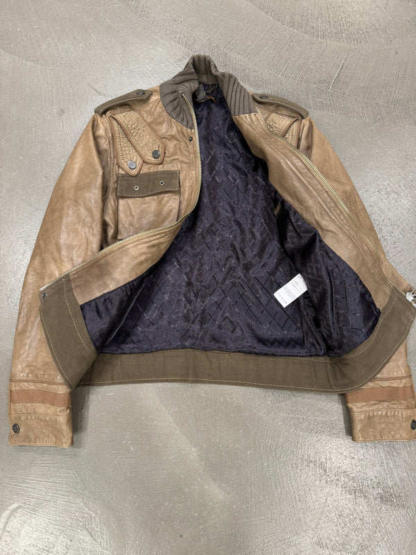 2000s Cavalli sergeant m65 leather jacket
