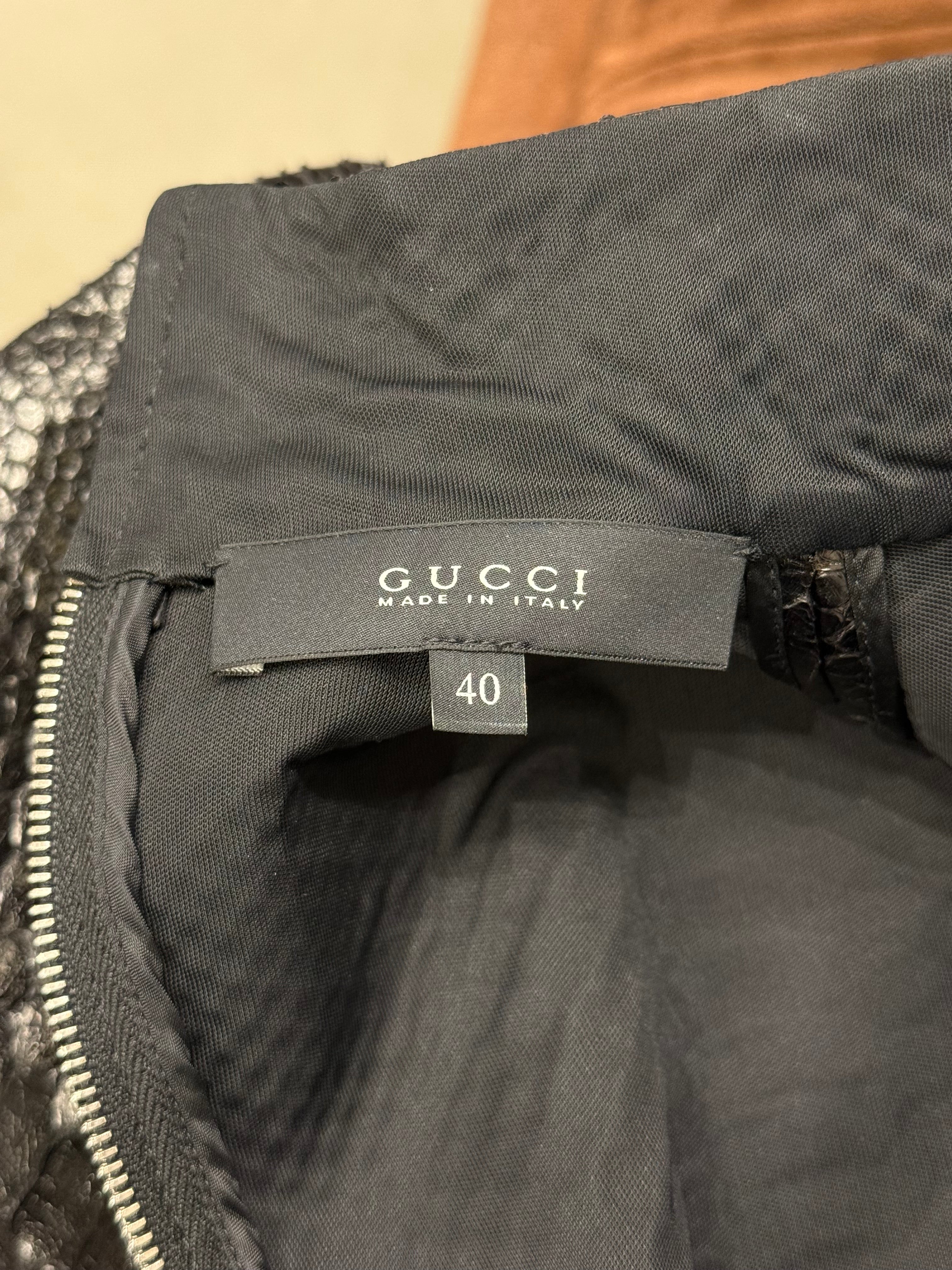 2010s Gucci real python backzip leather jacket