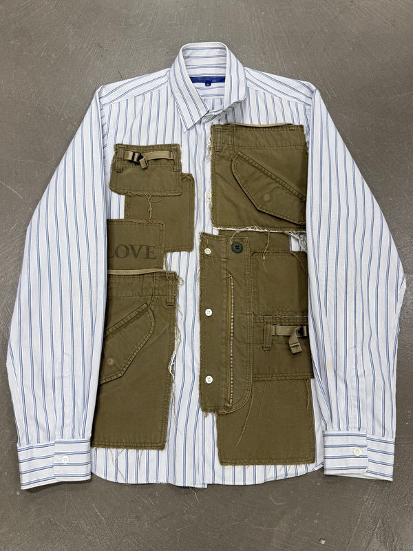 2000s Junya Watanabe cargo-pocket striped shirt