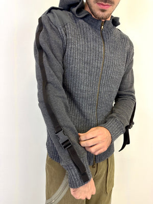 AW2003 Dolce & Gabbana bondage wool knit hoodie