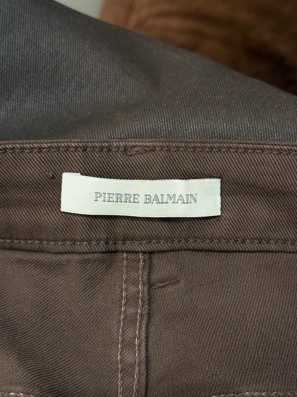 Pierre Balmain waxed faded jeans