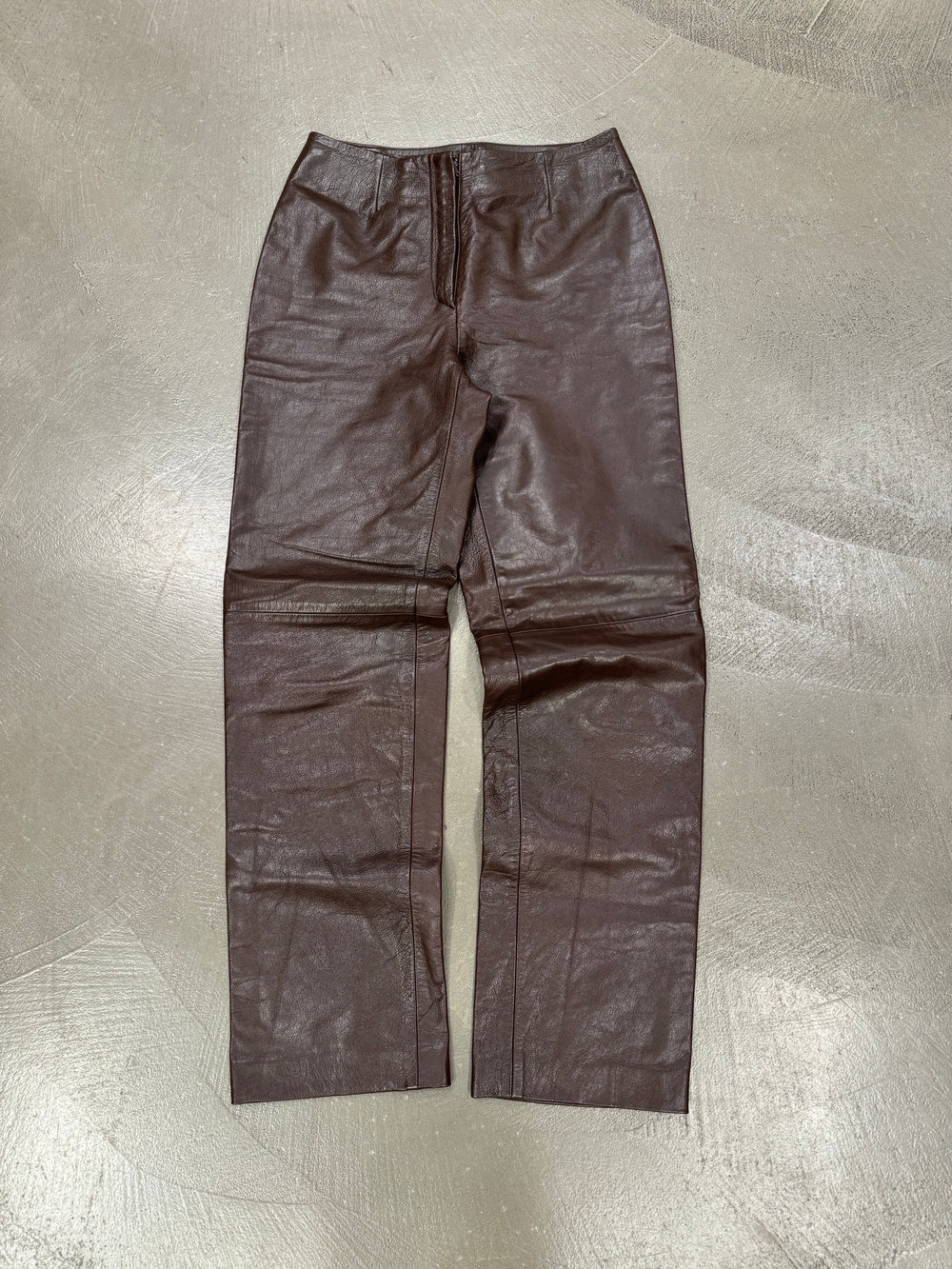 1990s Prada brown leather pants
