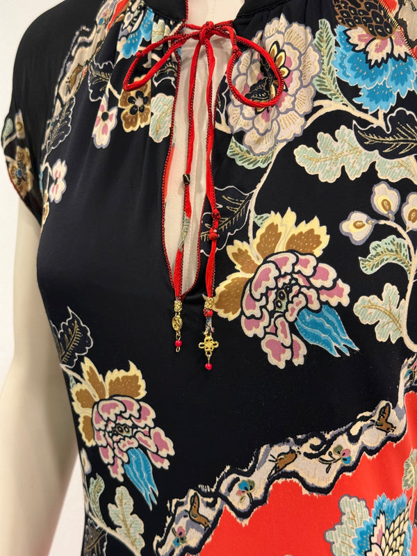 S/S 2003 Roberto Cavalli “chinoiseire” floral print dress