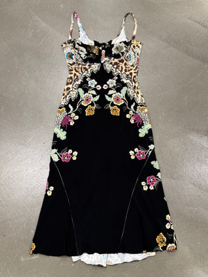 S/S2003 Roberto Cavalli Chinoiserie print corseted dress