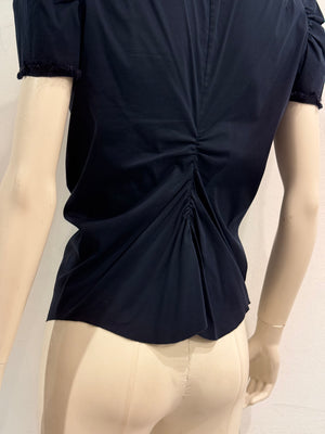 2000s Prada ruched short sleeve shirt