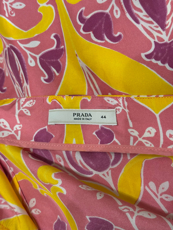 2009 Prada abstract geometric print midi skirt