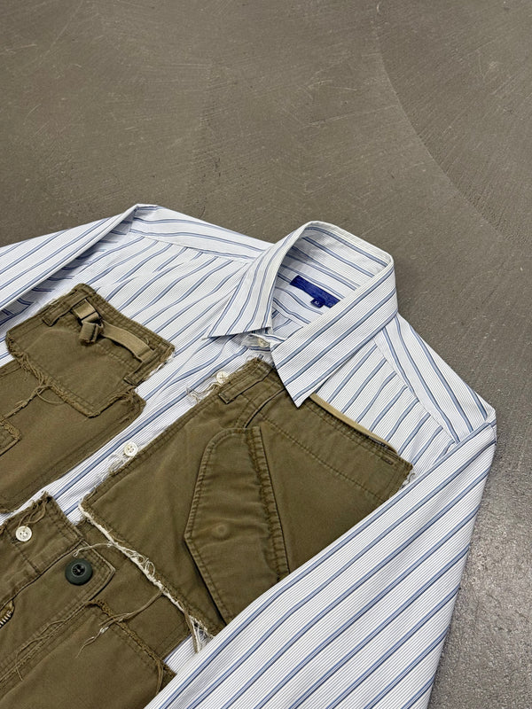 2000s Junya Watanabe cargo-pocket striped shirt